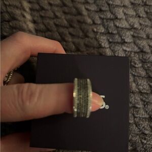 Zales Silver Band with Sparkling Accents